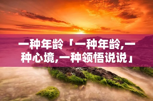 一种年龄「一种年龄,一种心境,一种领悟说说」
