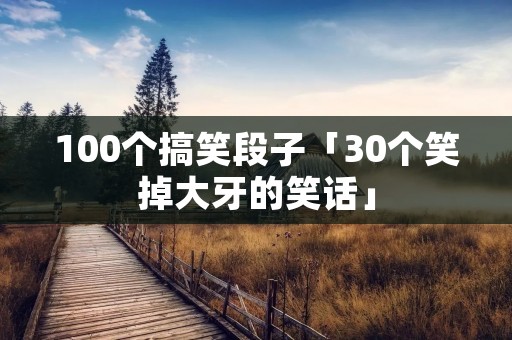 100个搞笑段子「30个笑掉大牙的笑话」