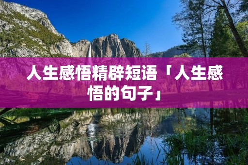 人生感悟精辟短语「人生感悟的句子」