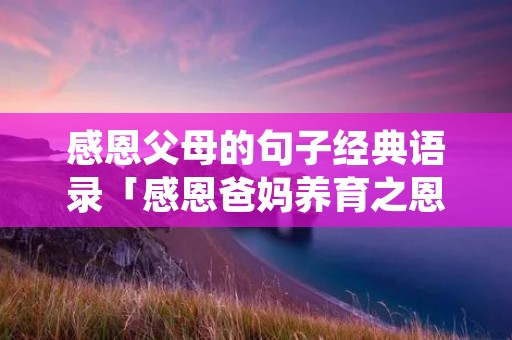 感恩父母的句子经典语录「感恩爸妈养育之恩的经典句子」