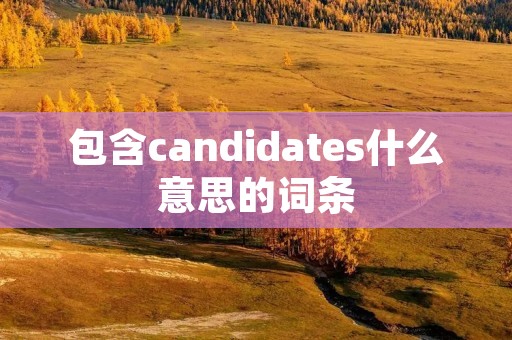 包含candidates什么意思的词条