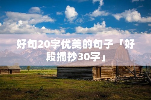 好句20字优美的句子「好段摘抄30字」