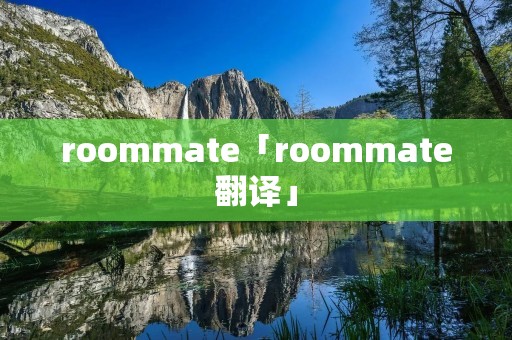 roommate「roommate翻译」