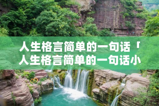 人生格言简单的一句话「人生格言简单的一句话小学生」