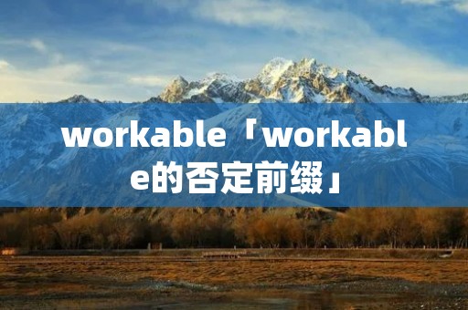 workable「workable的否定前缀」