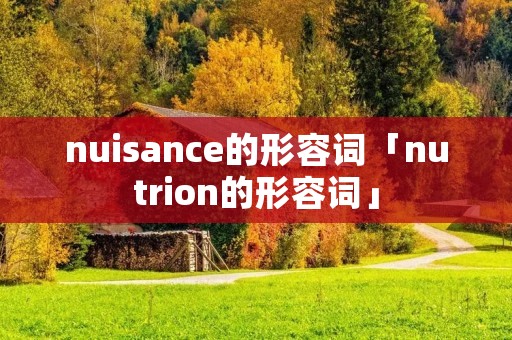 nuisance的形容词「nutrion的形容词」