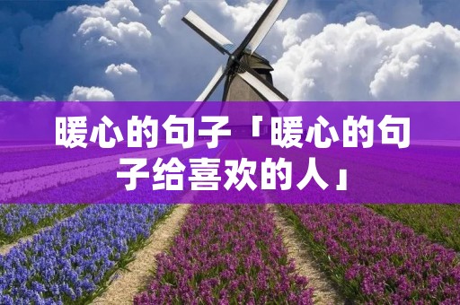 暖心的句子「暖心的句子给喜欢的人」