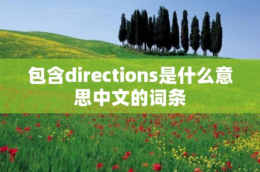 包含directions是什么意思中文的词条 包含directions是什么意思中文的词条