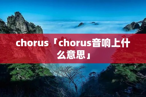 chorus「chorus音响上什么意思」 chorus「chorus音响上什么意思」