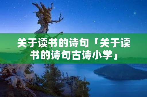 关于读书的诗句「关于读书的诗句古诗小学」