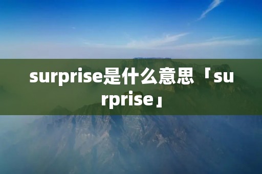 surprise是什么意思「surprise」