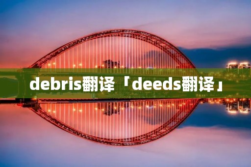debris翻译「deeds翻译」