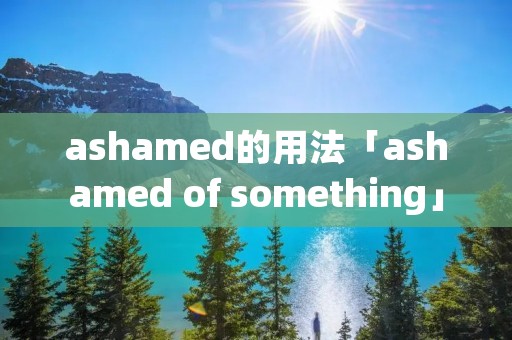 ashamed的用法「ashamed of something」