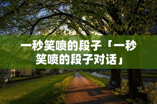 一秒笑喷的段子「一秒笑喷的段子对话」