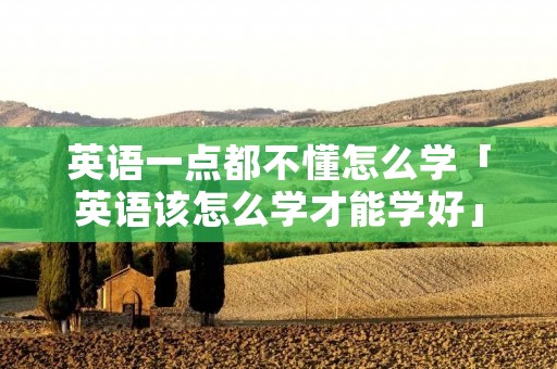 英语一点都不懂怎么学「英语该怎么学才能学好」