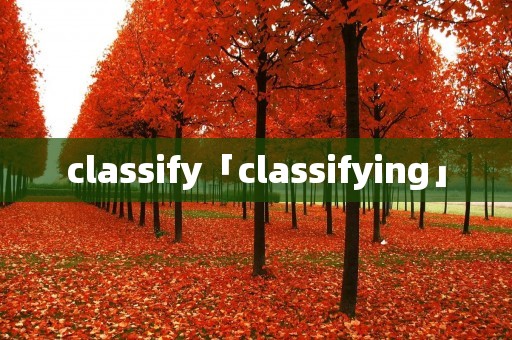 classify「classifying」 classify「classifying」