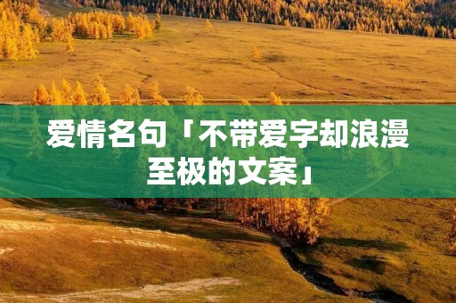 爱情名句「不带爱字却浪漫至极的文案」 爱情名句「不带爱字却浪漫至极的文案」