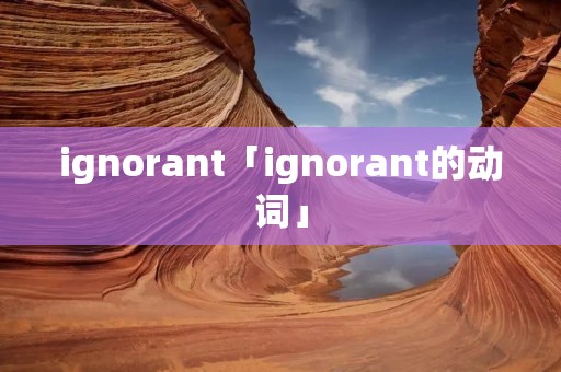 ignorant「ignorant的动词」