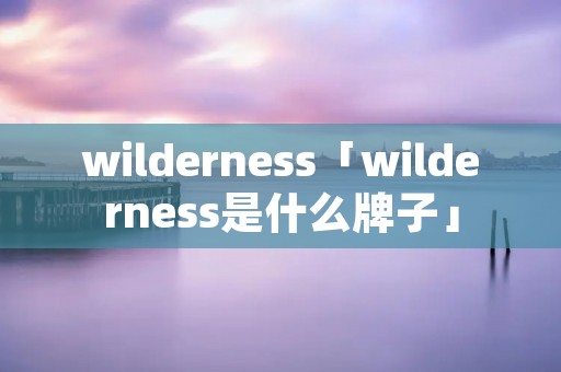 wilderness「wilderness是什么牌子」