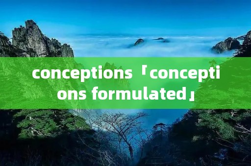 conceptions「conceptions formulated」