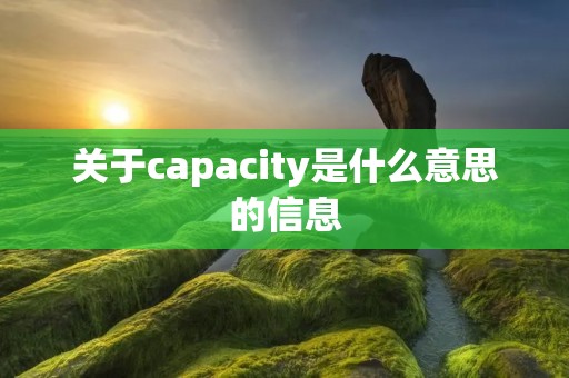 关于capacity是什么意思的信息
