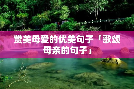 赞美母爱的优美句子「歌颂母亲的句子」 赞美母爱的优美句子「歌颂母亲的句子」