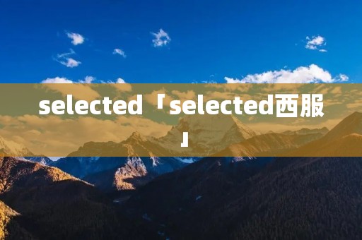 selected「selected西服」