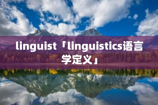 linguist「linguistics语言学定义」