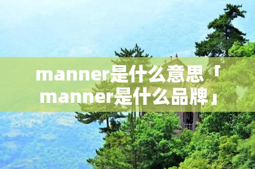manner是什么意思「manner是什么品牌」