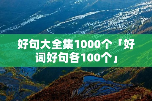 好句大全集1000个「好词好句各100个」 好句大全集1000个「好词好句各100个」