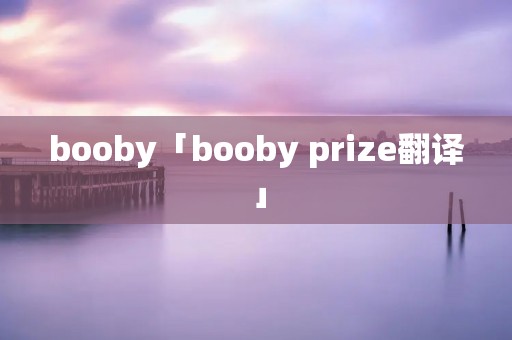 booby「booby prize翻译」 booby「booby prize翻译」