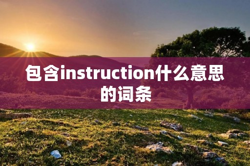 包含instruction什么意思的词条