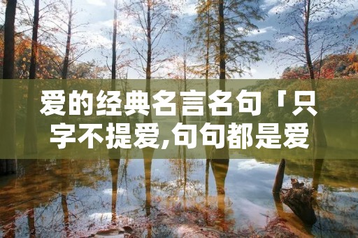 爱的经典名言名句「只字不提爱,句句都是爱」