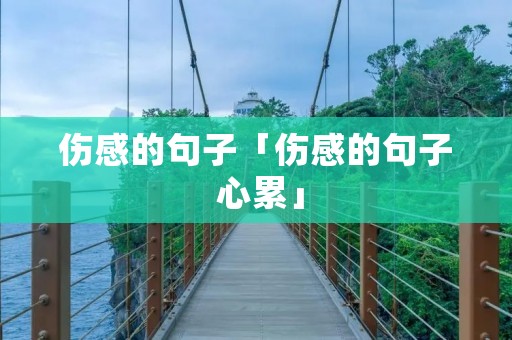 伤感的句子「伤感的句子 心累」