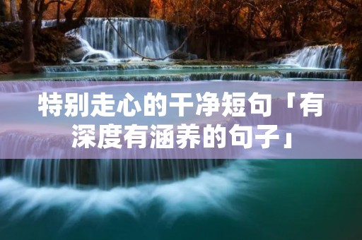 特别走心的干净短句「有深度有涵养的句子」
