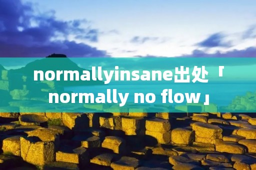 normallyinsane出处「normally no flow」
