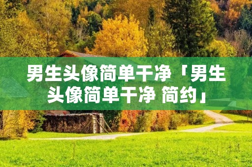 男生头像简单干净「男生头像简单干净 简约」