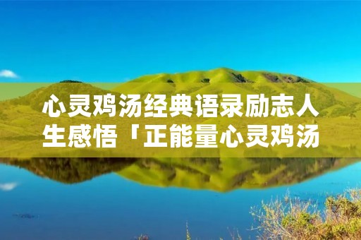 心灵鸡汤经典语录励志人生感悟「正能量心灵鸡汤」