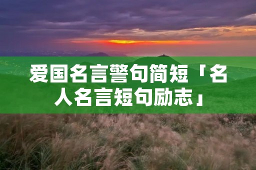 爱国名言警句简短「名人名言短句励志」