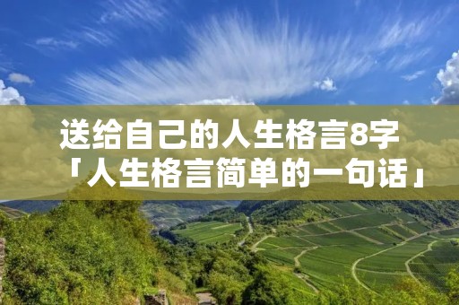 送给自己的人生格言8字「人生格言简单的一句话」