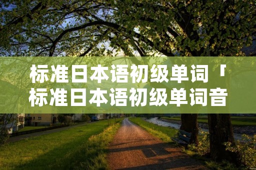 标准日本语初级单词「标准日本语初级单词音频」