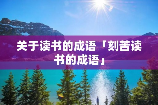 关于读书的成语「刻苦读书的成语」