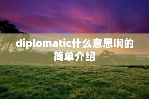 diplomatic什么意思啊的简单介绍