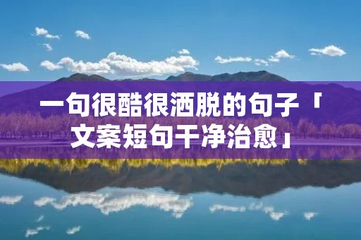一句很酷很洒脱的句子「文案短句干净治愈」