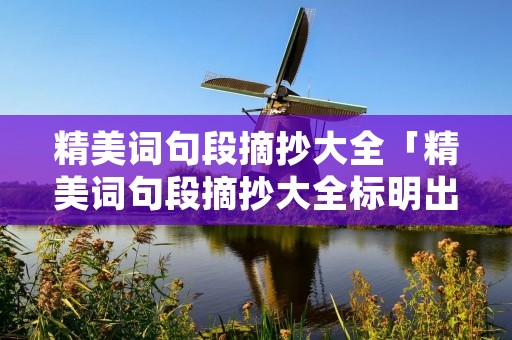 精美词句段摘抄大全「精美词句段摘抄大全标明出处」