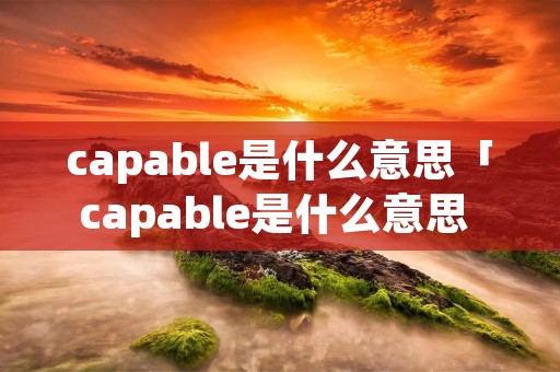 capable是什么意思「capable是什么意思 法律」