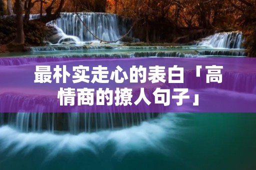 最朴实走心的表白「高情商的撩人句子」