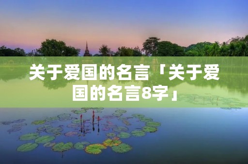 关于爱国的名言「关于爱国的名言8字」