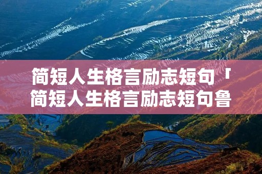 简短人生格言励志短句「简短人生格言励志短句鲁迅」