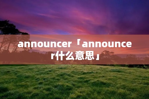 announcer「announcer什么意思」